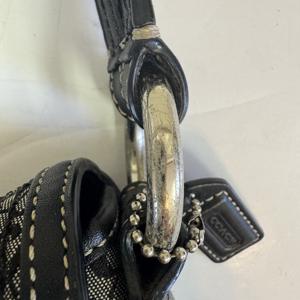 Y2K Coach Soho Signature C Buckle Canvas Leather Shoulder Bag F10925 Black - Picture 9 of 15